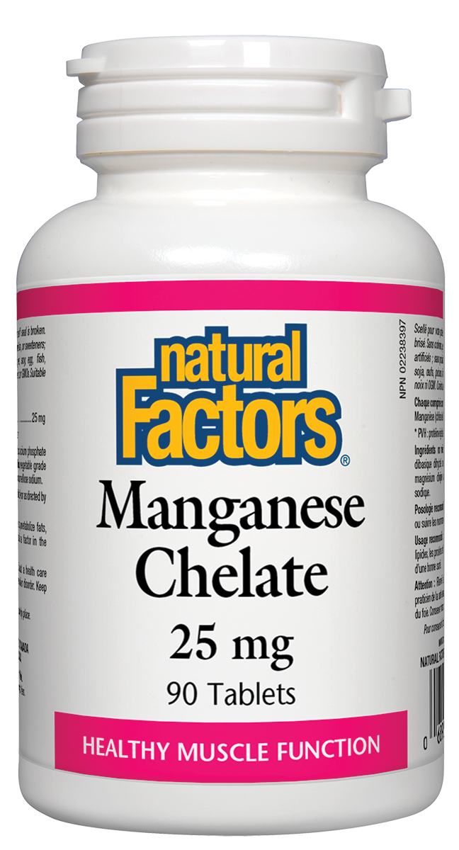 Natural Factors Manganese Chelate (25mg) (90 Tablets) - Lifestyle Markets